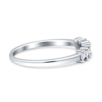 Round Dazzling Eternity Wedding Band Cubic Zirconia 925 Sterling Silver Wholesale